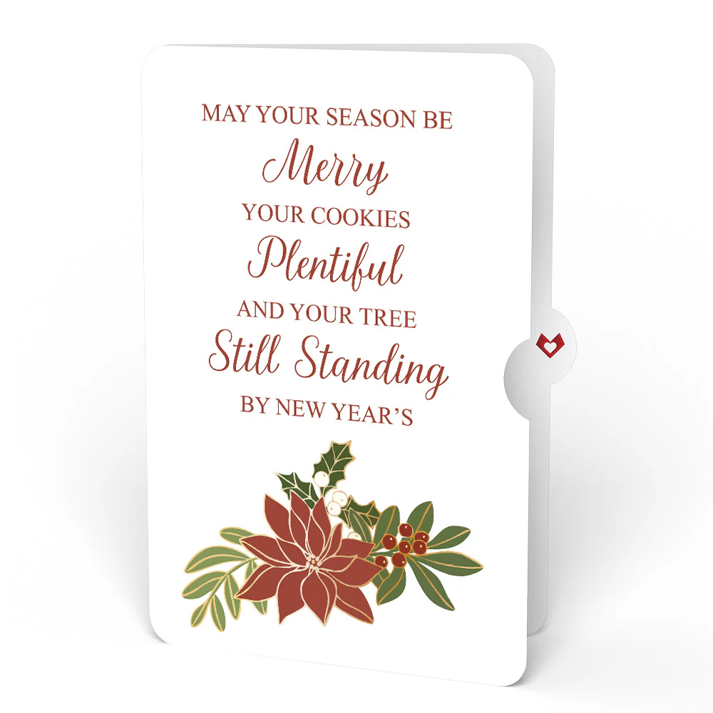 Poinsettia Shimmer Christmas Suncatcher Bouquet and Merry & Plentiful Sentiment Set - Image 4