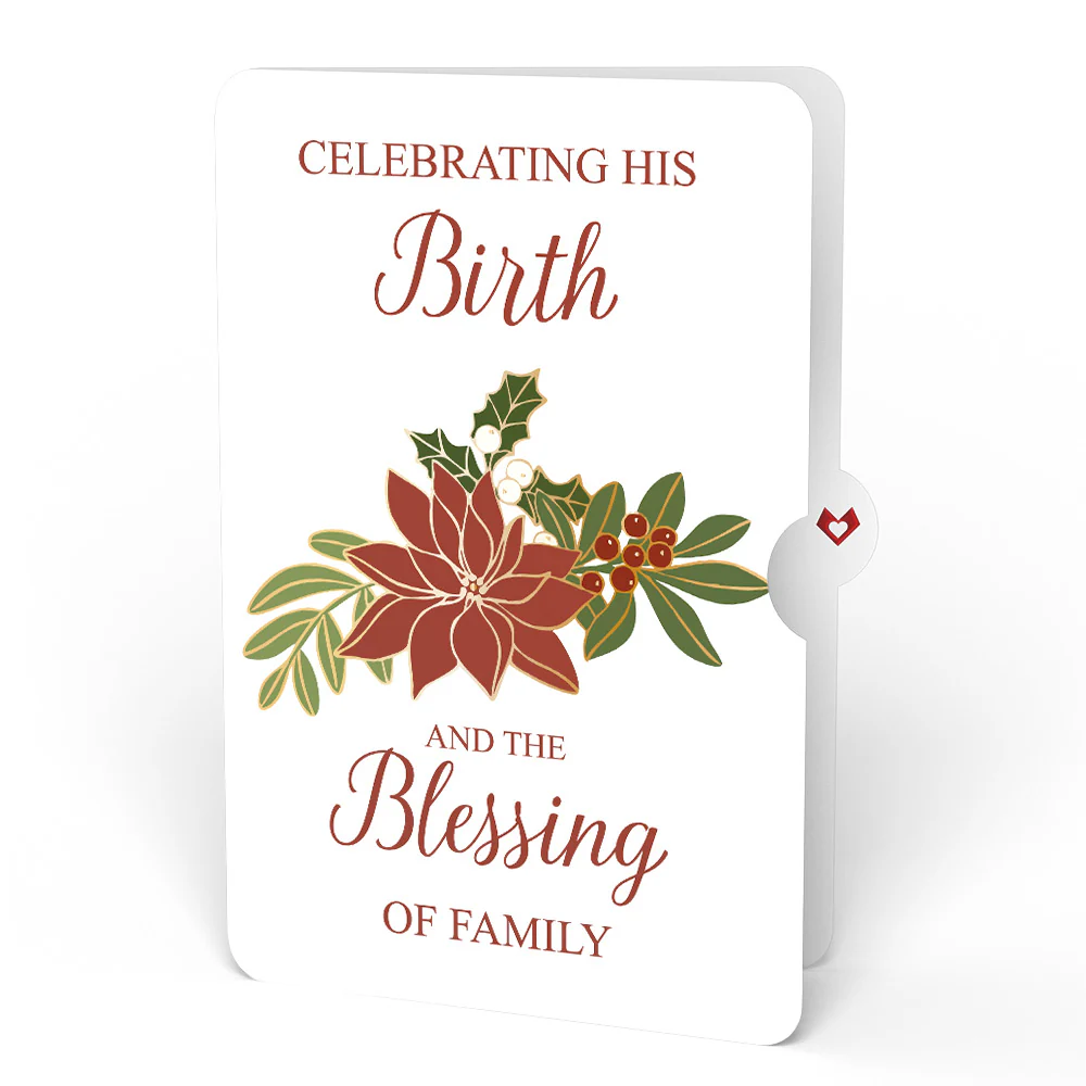 Poinsettia Shimmer Christmas Suncatcher Bouquet and Blessing Sentiment Set - Image 4