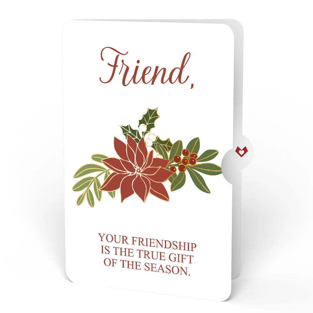 Poinsettia Shimmer Christmas Suncatcher Bouquet and Sentiment Set for Friend - Image 4