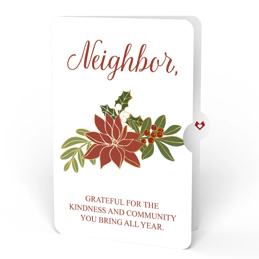 Poinsettia Shimmer Christmas Suncatcher Bouquet and Sentiment Set for Neighbor - Image 4