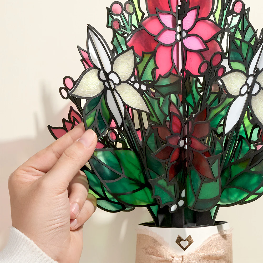 Poinsettia Shimmer Suncatcher Bouquet - Image 2