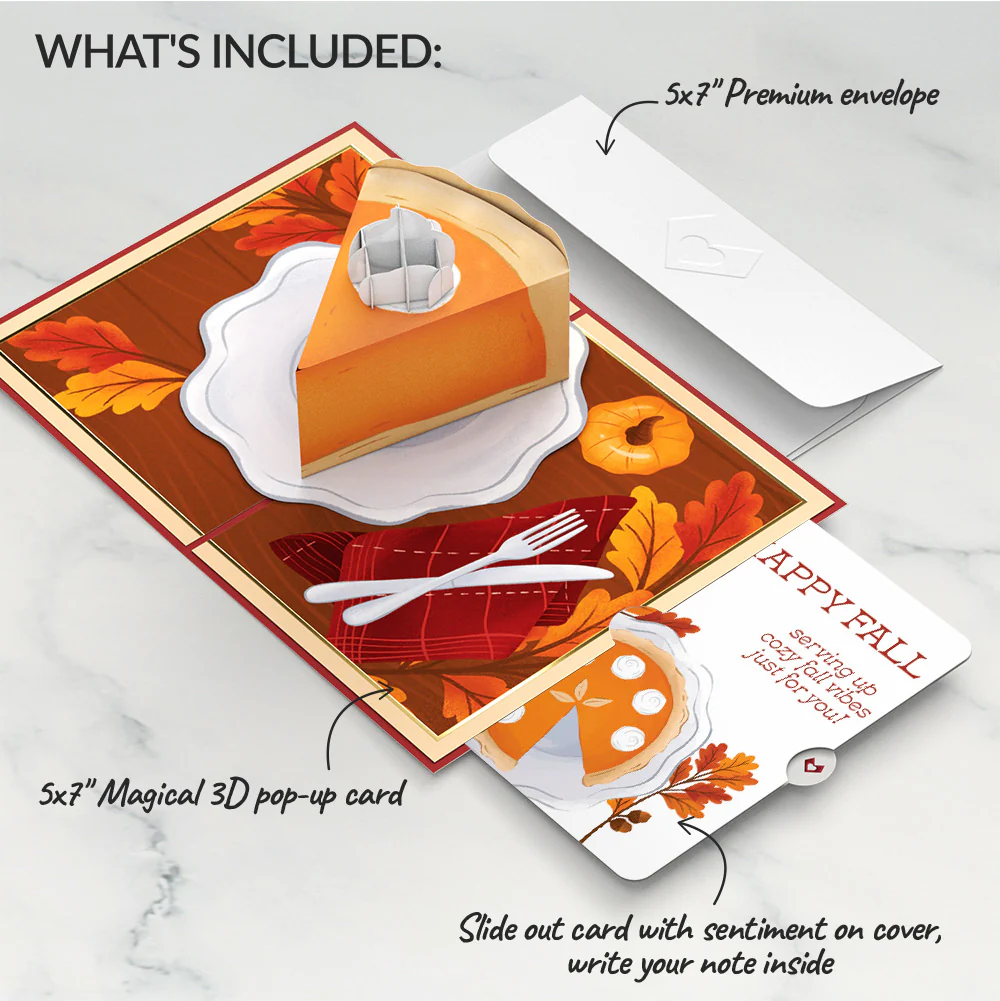 Pumpkin Pie Fall Pop-Up Card and Sentiment Set - Image 2