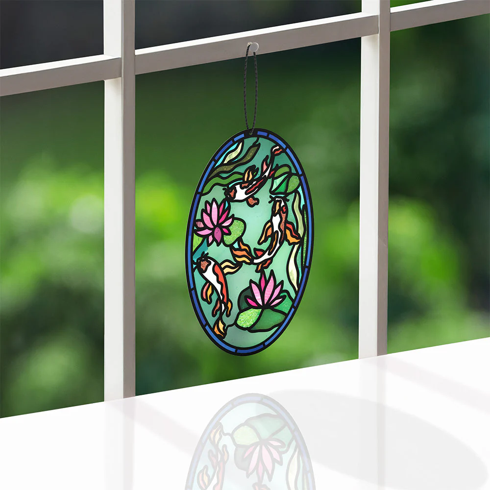 Quiet Moment Koi Pond Suncatcher Card
