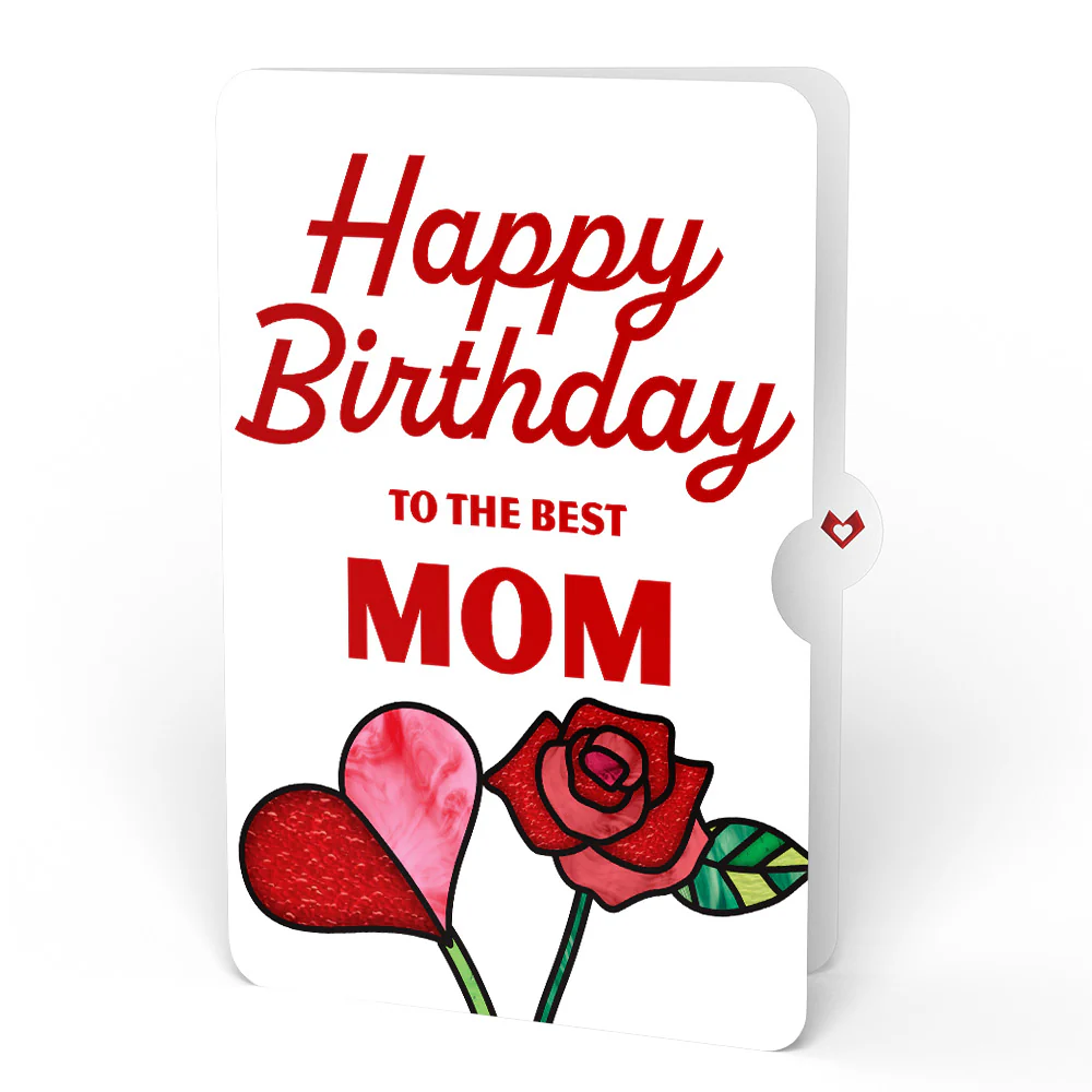 Radiant Rose Birthday Suncatcher Bouquet and Sentiment Set for Mom - Image 4