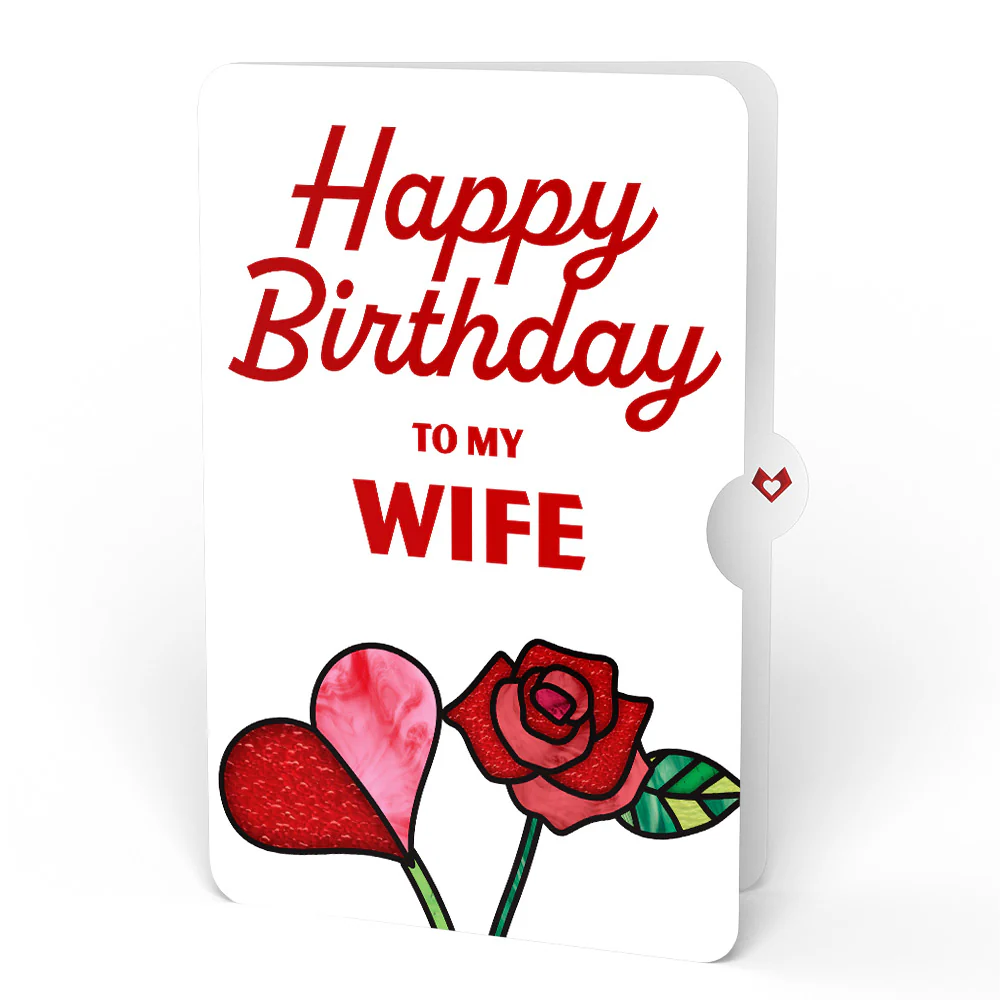 Radiant Rose Birthday Suncatcher Bouquet and Sentiment Set for Wife - Image 4