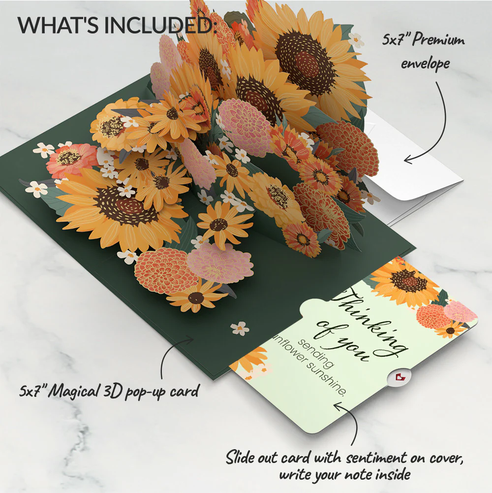 Radiant Sunflowers Thinking of You Pop-Up Card and Sentiment Set - Image 2