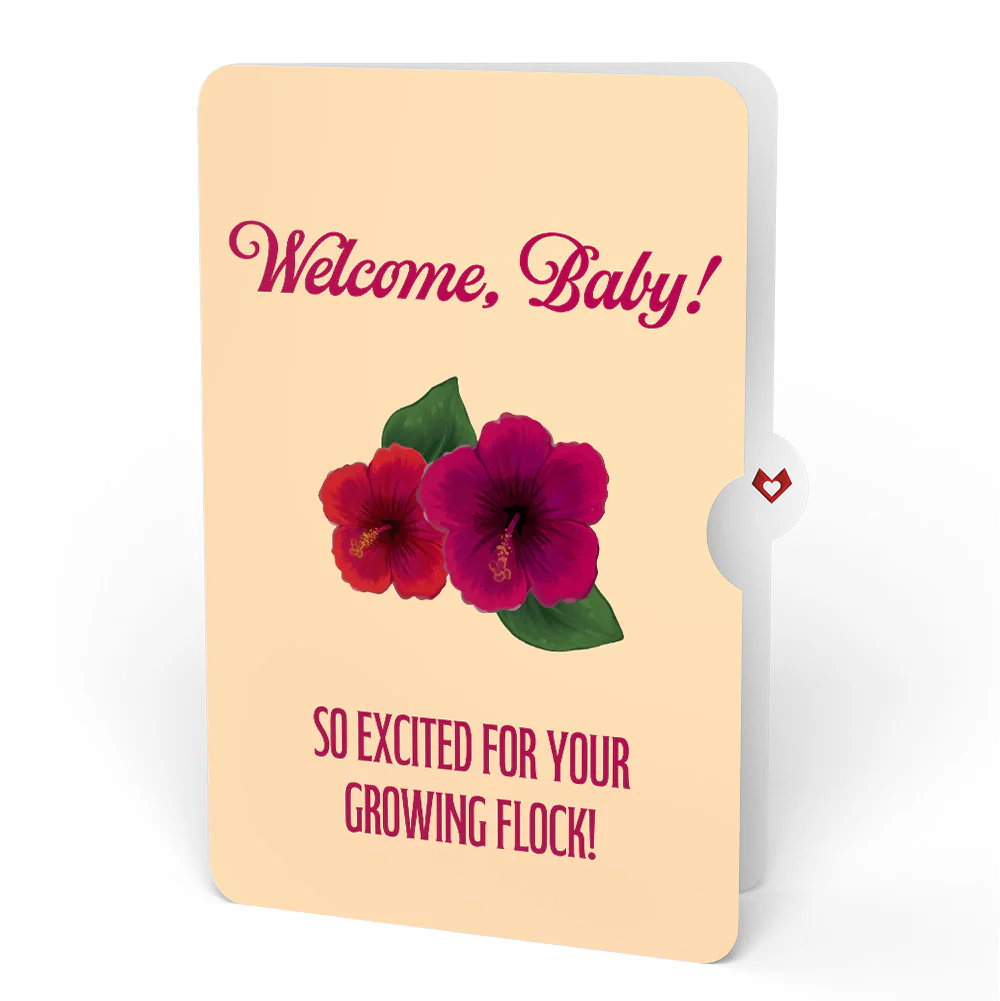 Rainforest Toucan New Baby Pop-Up Card and Hibiscus Sentiment Set - Image 4