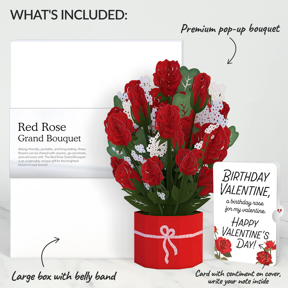Red Rose Birthday Grand Bouquet and Sentiment Set - Image 2