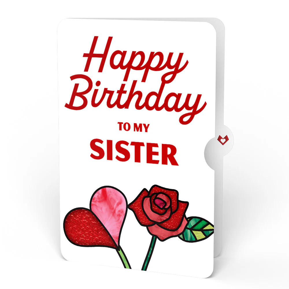 Red Rose Birthday Grand Bouquet and Sentiment Set for Sister - Image 4