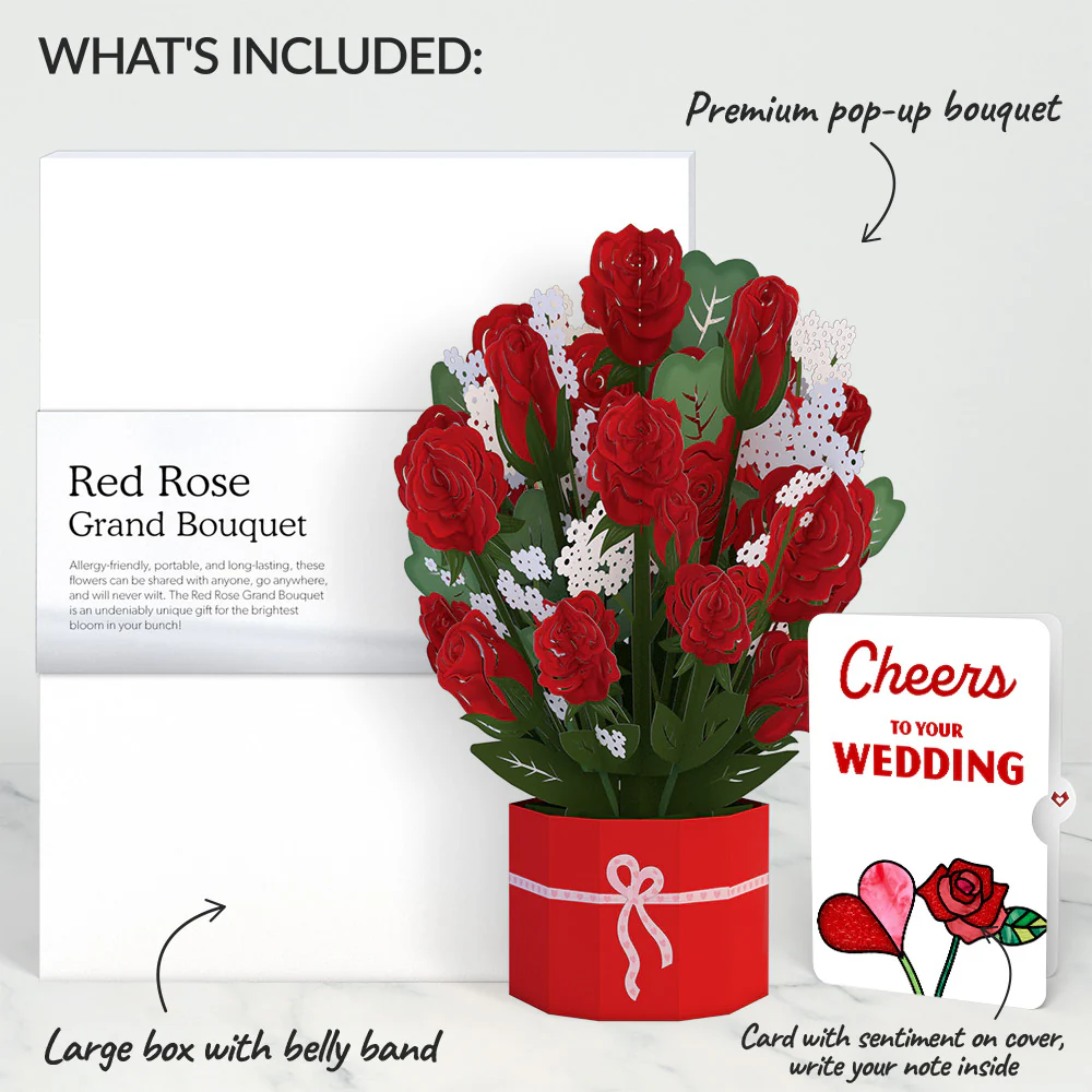 Red Rose Weddings Grand Bouquet and Sentiment Set - Image 2