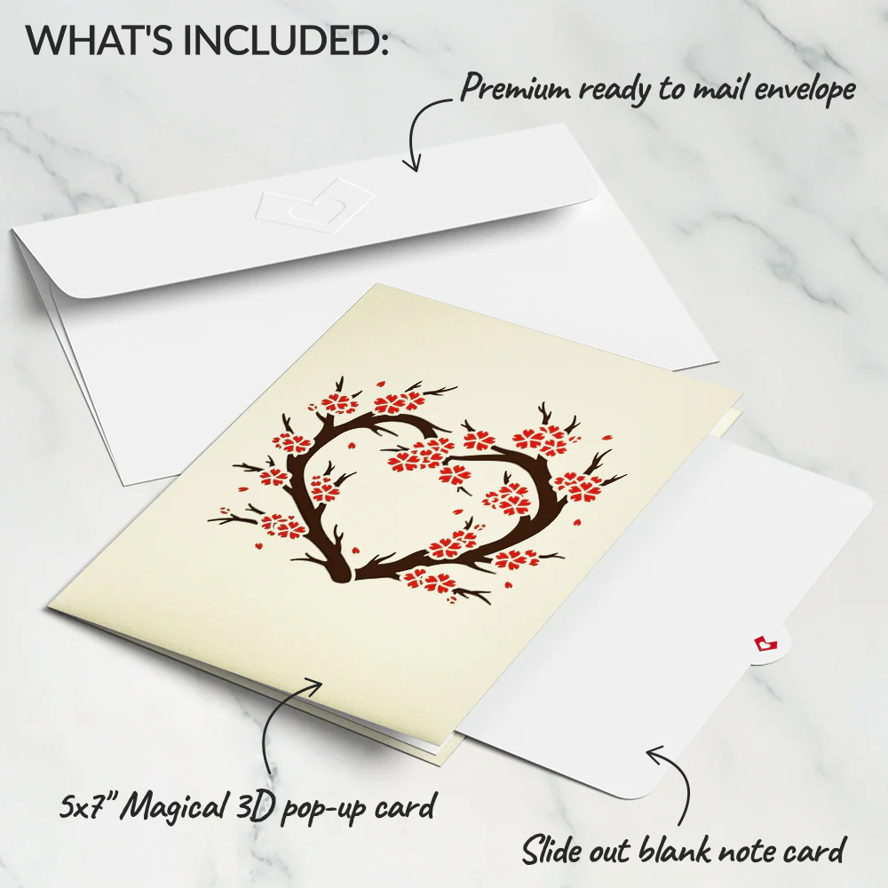Red Sakura Tree Pop-Up Card - Image 5
