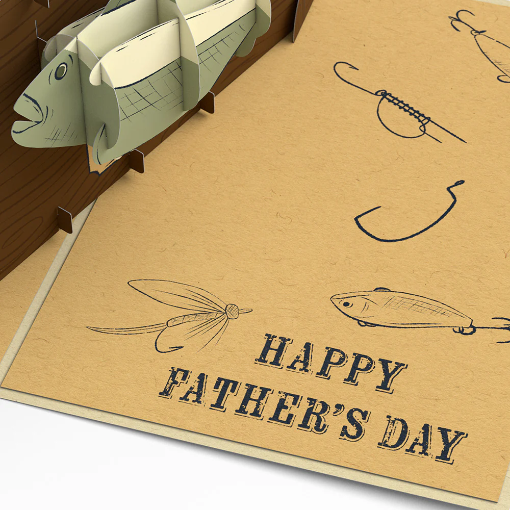 Reel Kick-Bass Dad Father's Day Pop-Up Card - Image 3