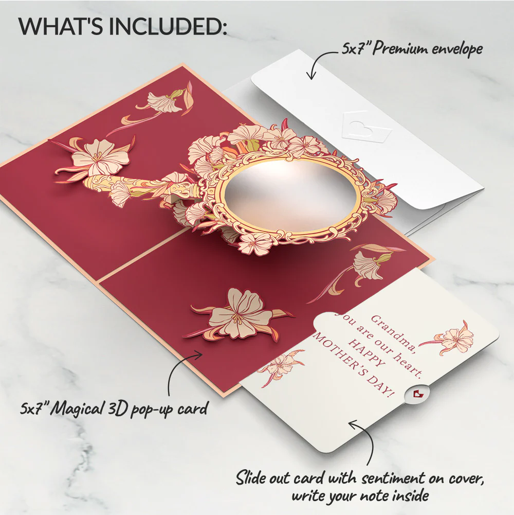 Reflection of Love and Support Mirror Mother's Day Pop-Up Card and Sentiment Set for Grandma - Image 2