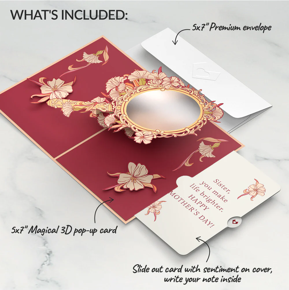 Reflection of Love and Support Mirror Mother's Day Pop-Up Card and Sentiment Set for Sister - Image 2