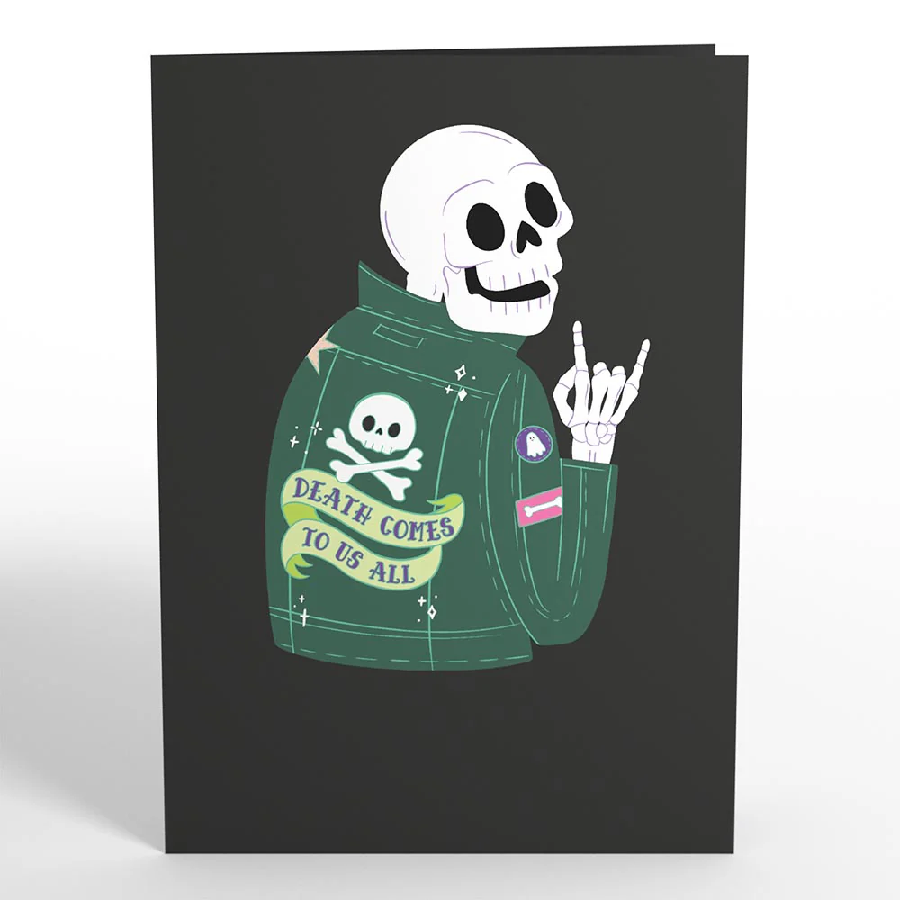 Relax and Skele-brate Skeleton Birthday Pop-Up Card - Image 4