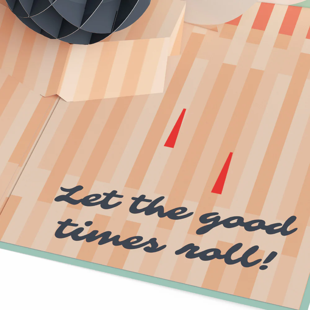 Retro Bowling Birthday Pop-Up Card - Image 3