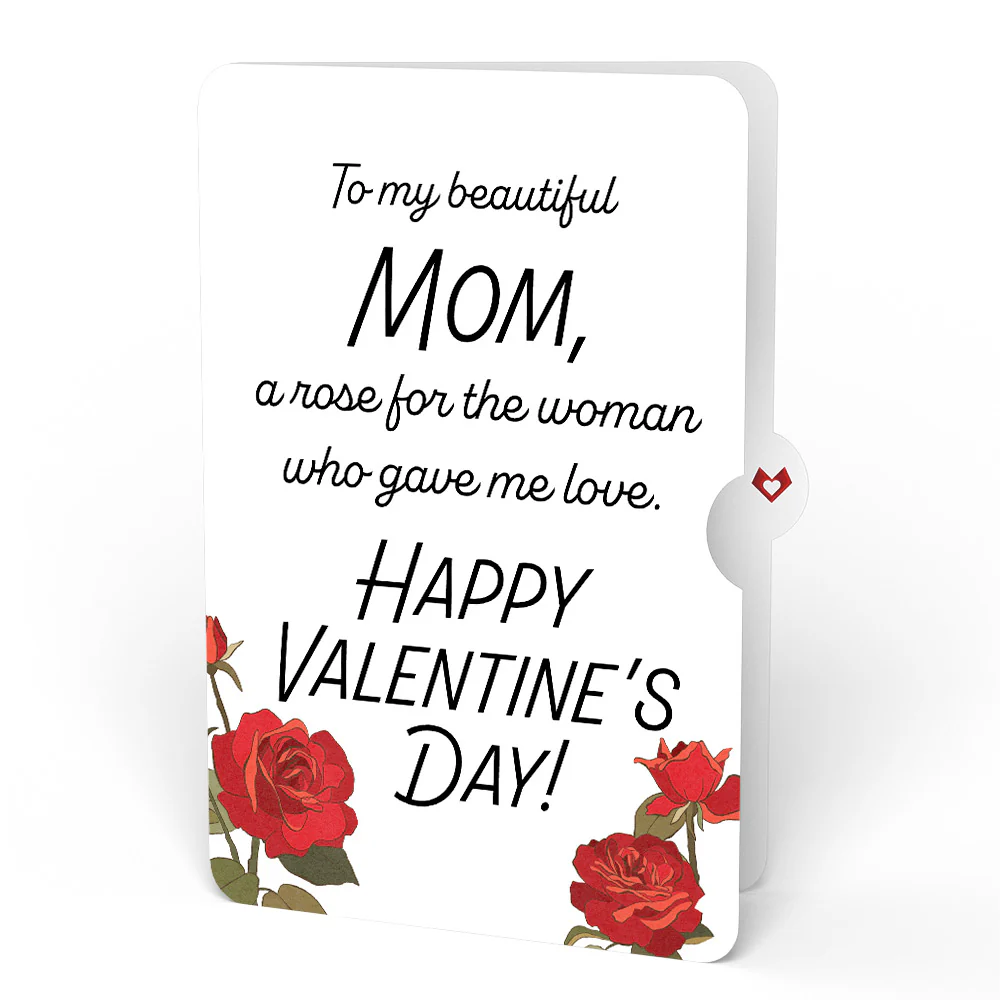 Romantic Red Roses Valentine Bouquet and Sentiment Set for Mom - Image 4