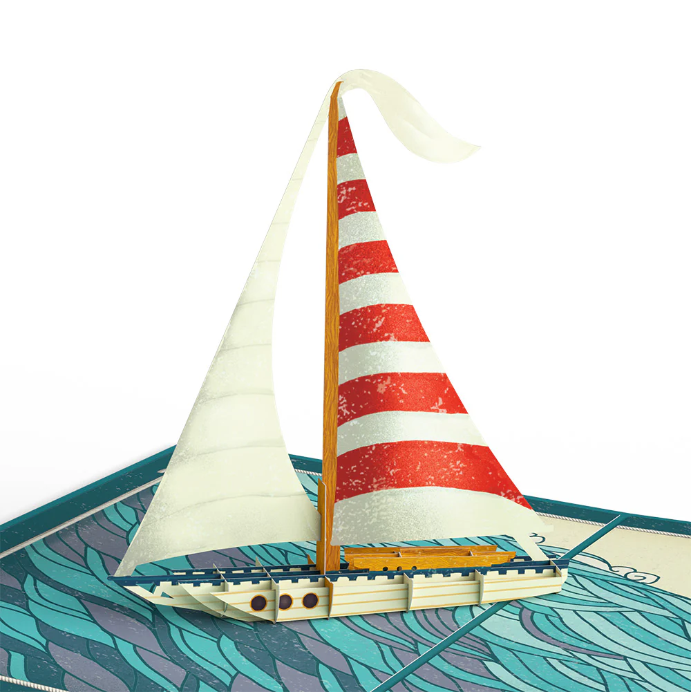Sailboat on the Horizon Valentine Pop-Up Card and Sentiment Set for Boyfriend - Image 3