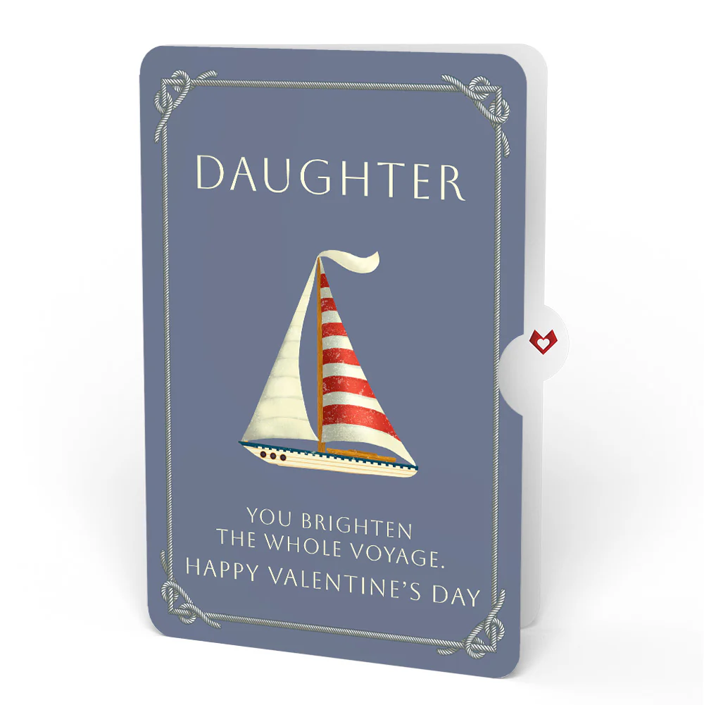 Sailboat on the Horizon Valentine Pop-Up Card and Sentiment Set for Daughter - Image 4