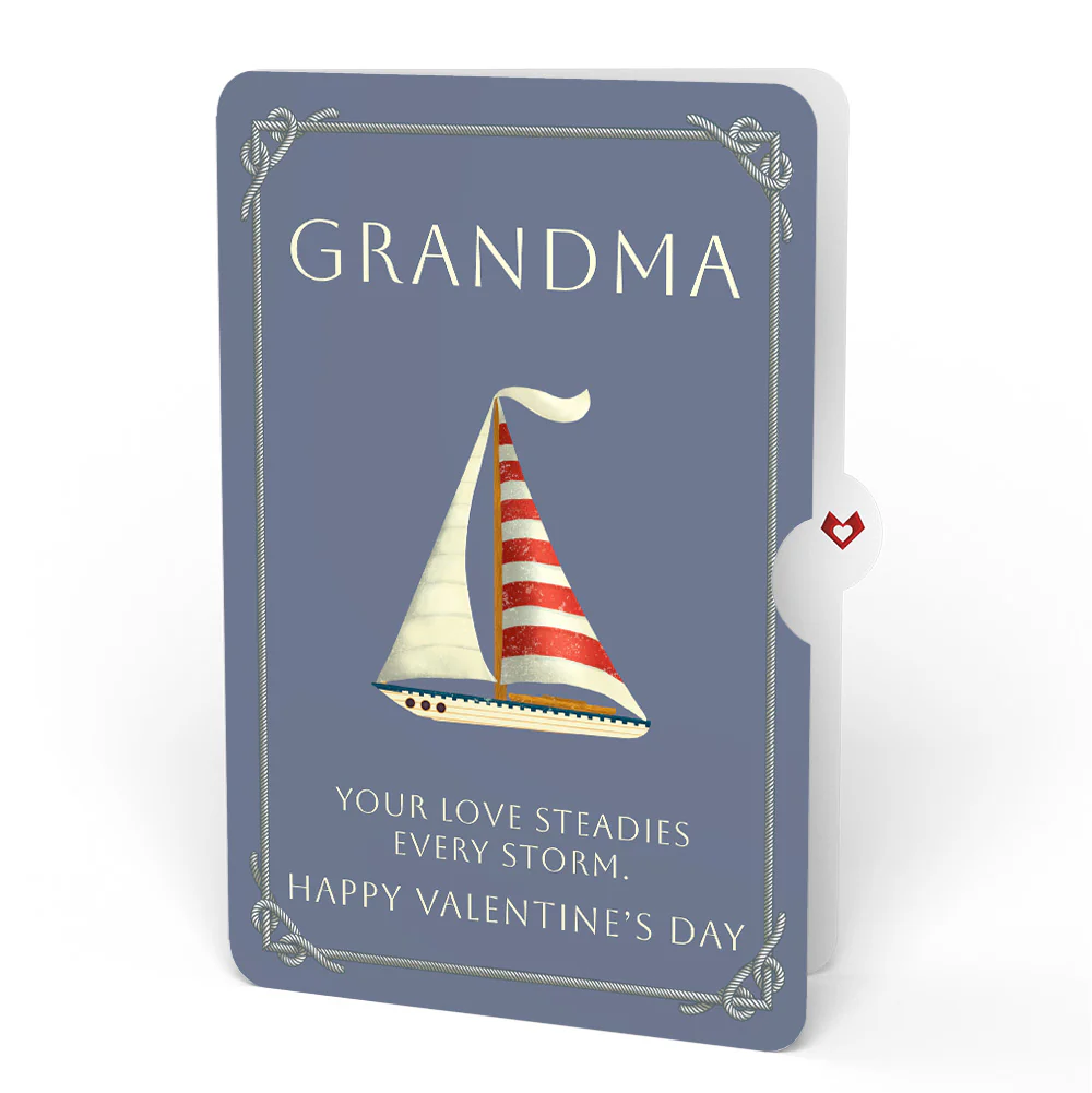 Sailboat on the Horizon Valentine Pop-Up Card and Sentiment Set for Grandma - Image 4