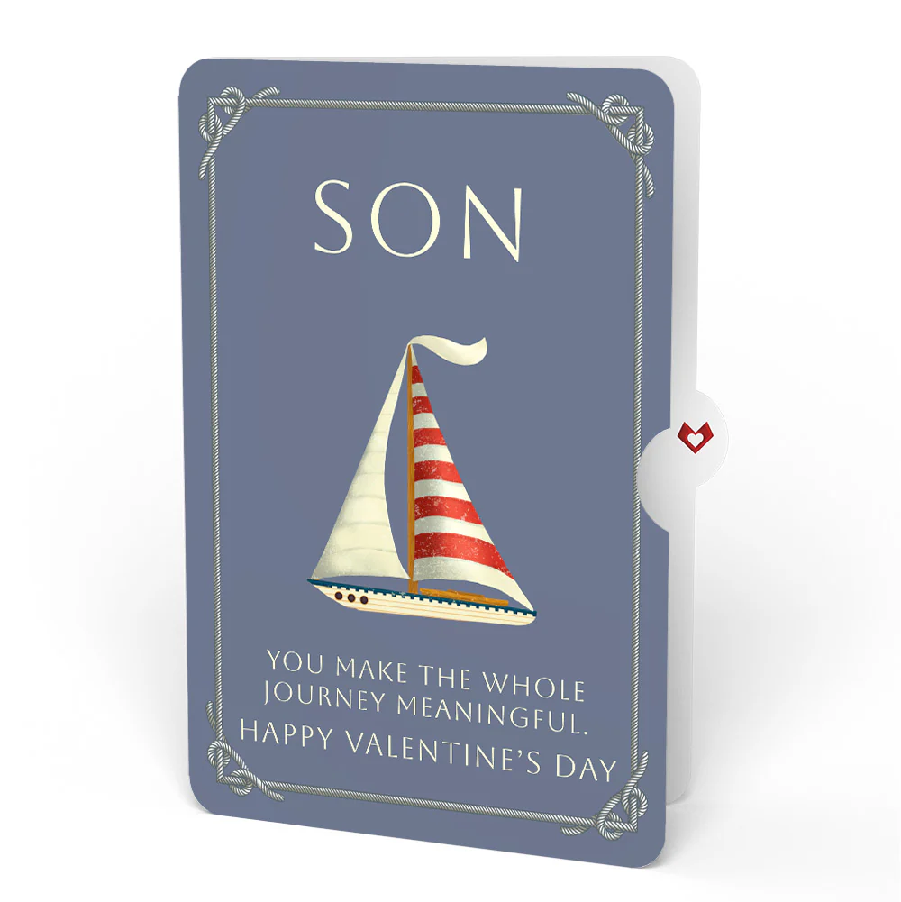 Sailboat on the Horizon Valentine Pop-Up Card and Sentiment Set for Son - Image 4