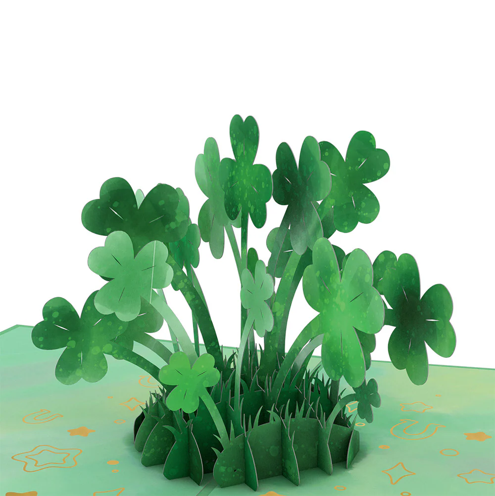 Saint Patrick's Day Lucky Clover Birthday Pop-Up Card and Sentiment Set - Image 3