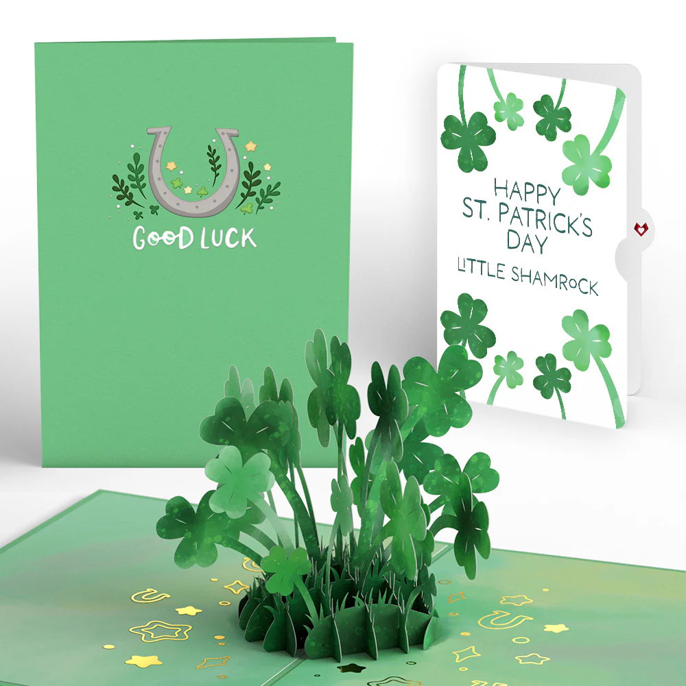 Saint Patrick's Day Lucky Clover Pop-Up Card and Sentiment Set
