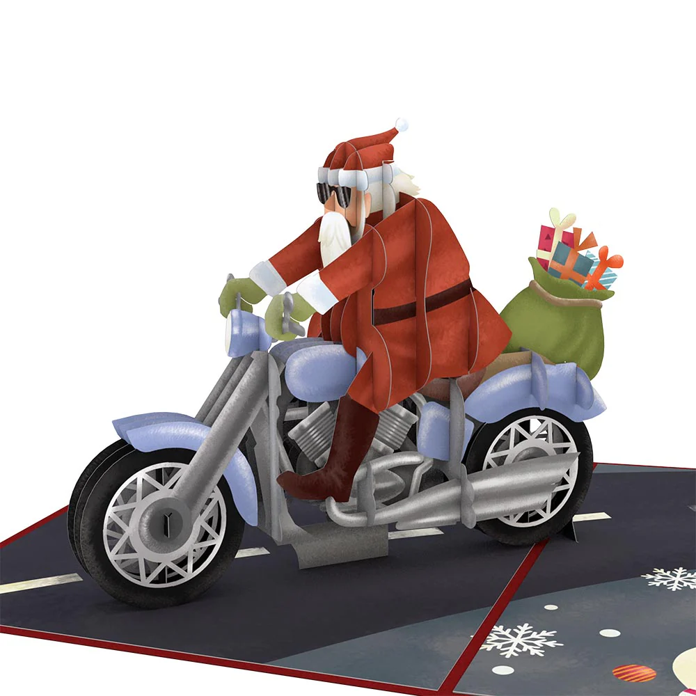 Santa Biker Pop-Up Card - Image 2