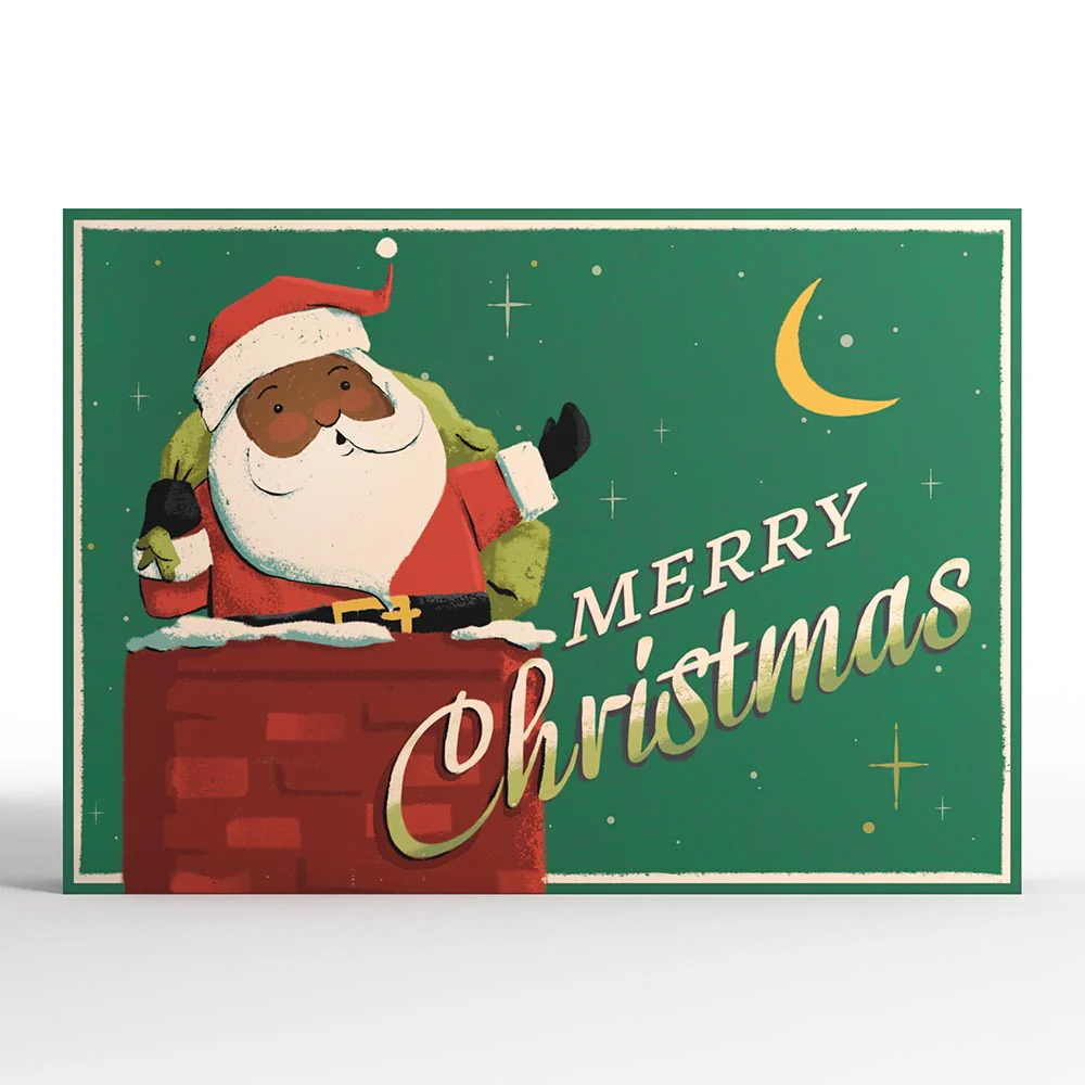 Santa Down the Chimney Christmas Pop-Up Card - Image 4
