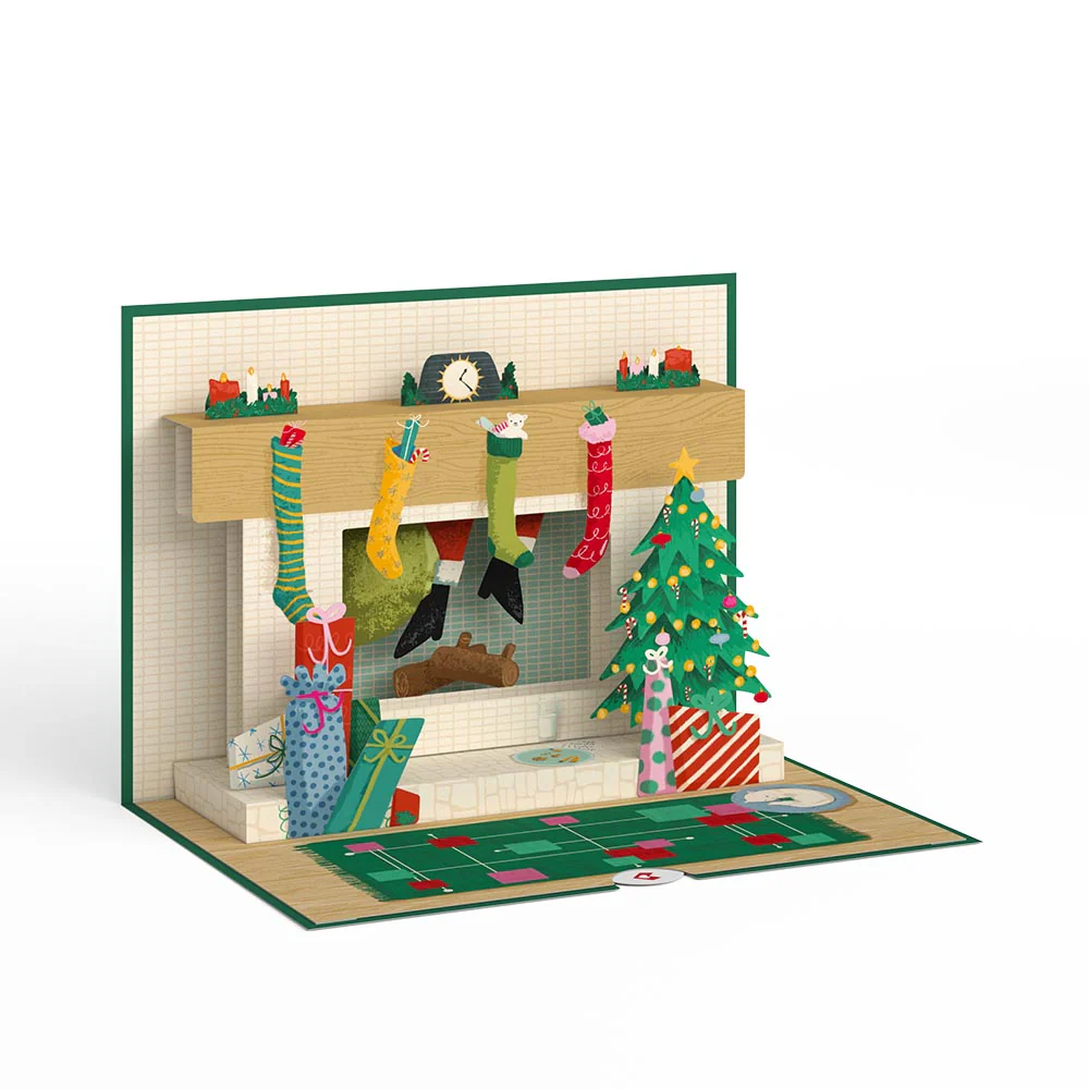 Santa Down the Chimney Christmas Pop-Up Card - Image 3