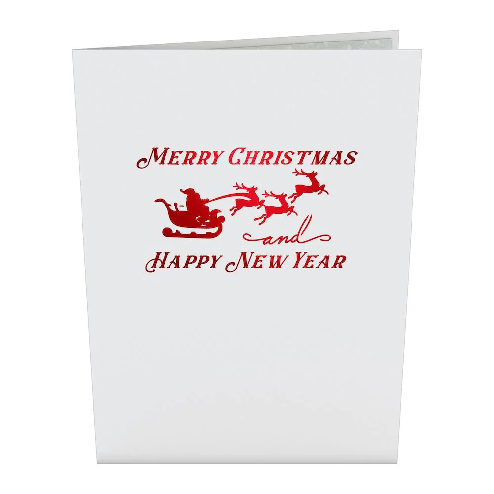 Santa Sleigh and Reindeer Pop-Up Card - Image 5