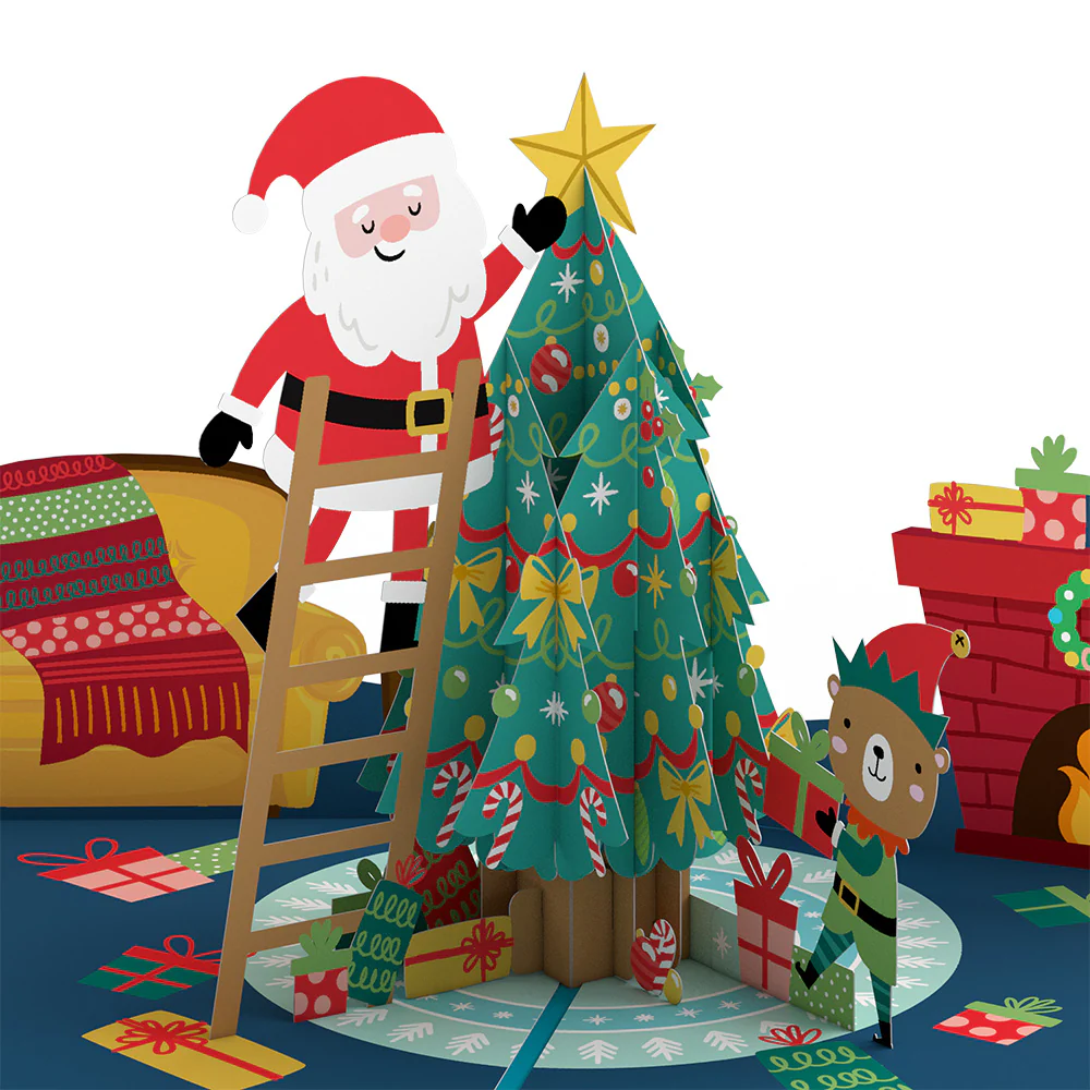 Santa with Christmas Tree Pop-Up Card - Image 2