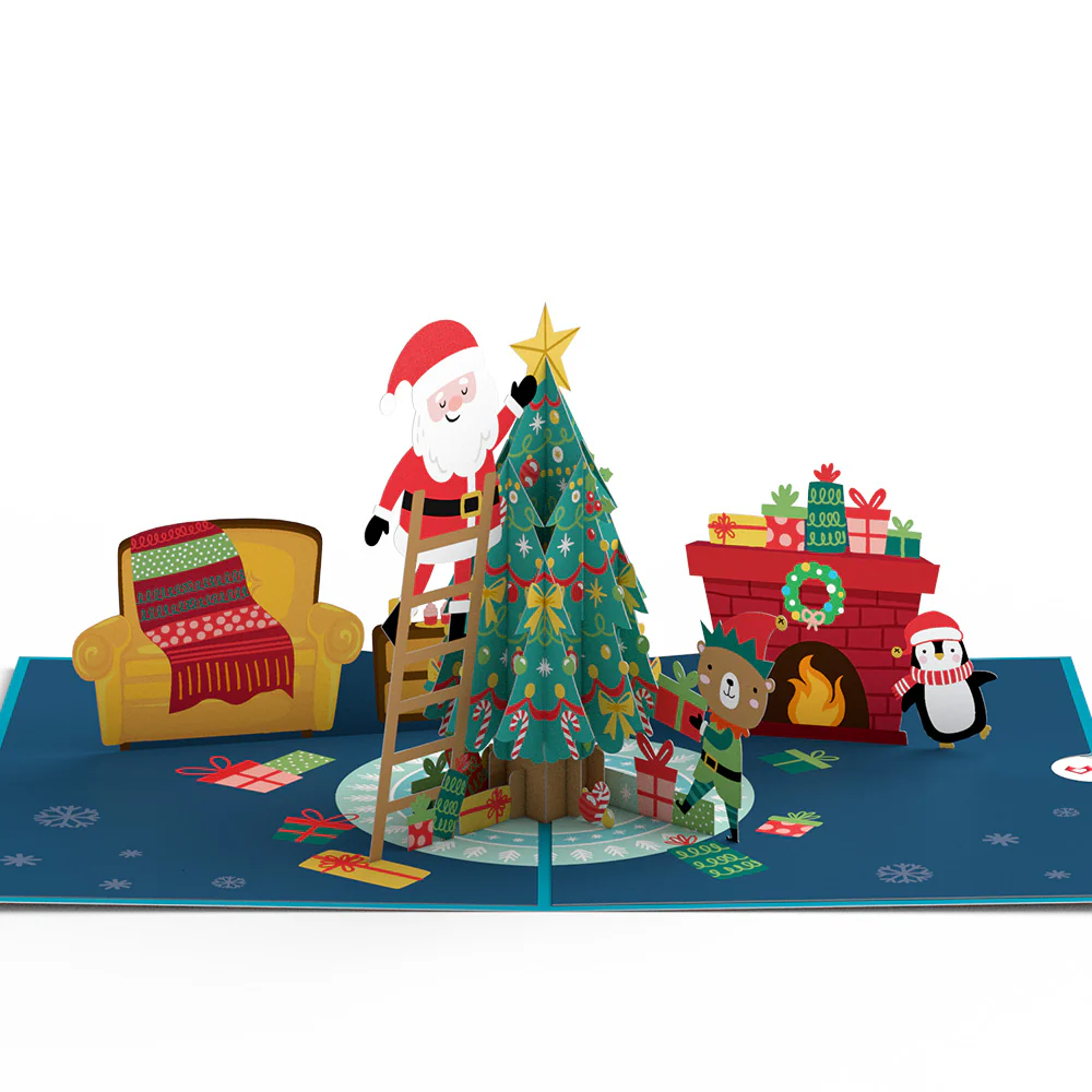 Santa with Christmas Tree Pop-Up Card - Image 3