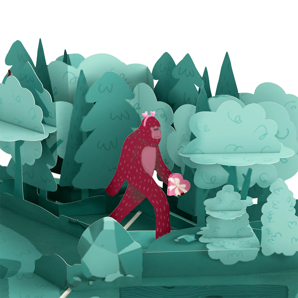 Searching for a Valentine Like You Bigfoot Pop-Up Card and Sentiment Set for Mom - Image 3