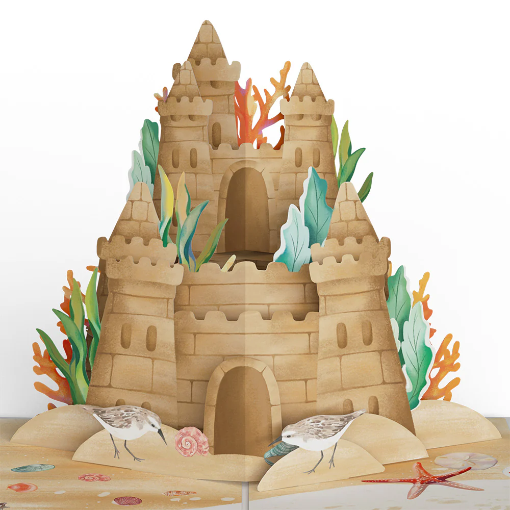 Seaside Sandcastle Father’s Day Pop-Up Card and Sentiment Set for Grandfather - Image 3