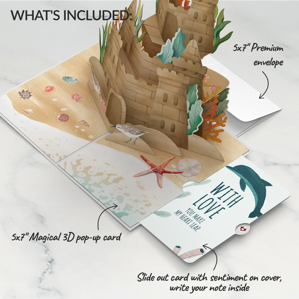 Seaside Sandcastle Love Pop-Up Card and Sentiment Set - Image 2