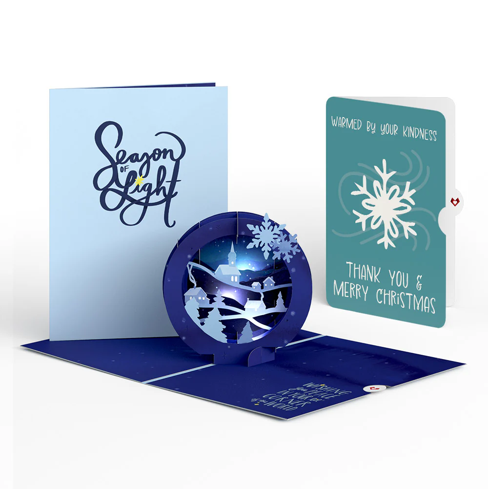 Season of Light Winter Village Light-Up Pop-Up Card and Snowflake Kindness Sentiment Set
