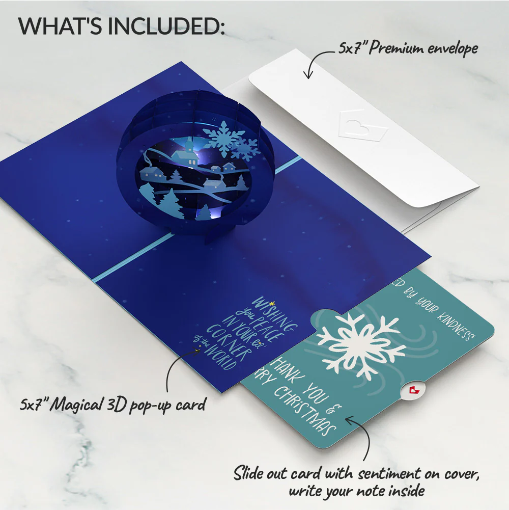 Season of Light Winter Village Light-Up Pop-Up Card and Snowflake Kindness Sentiment Set - Image 2