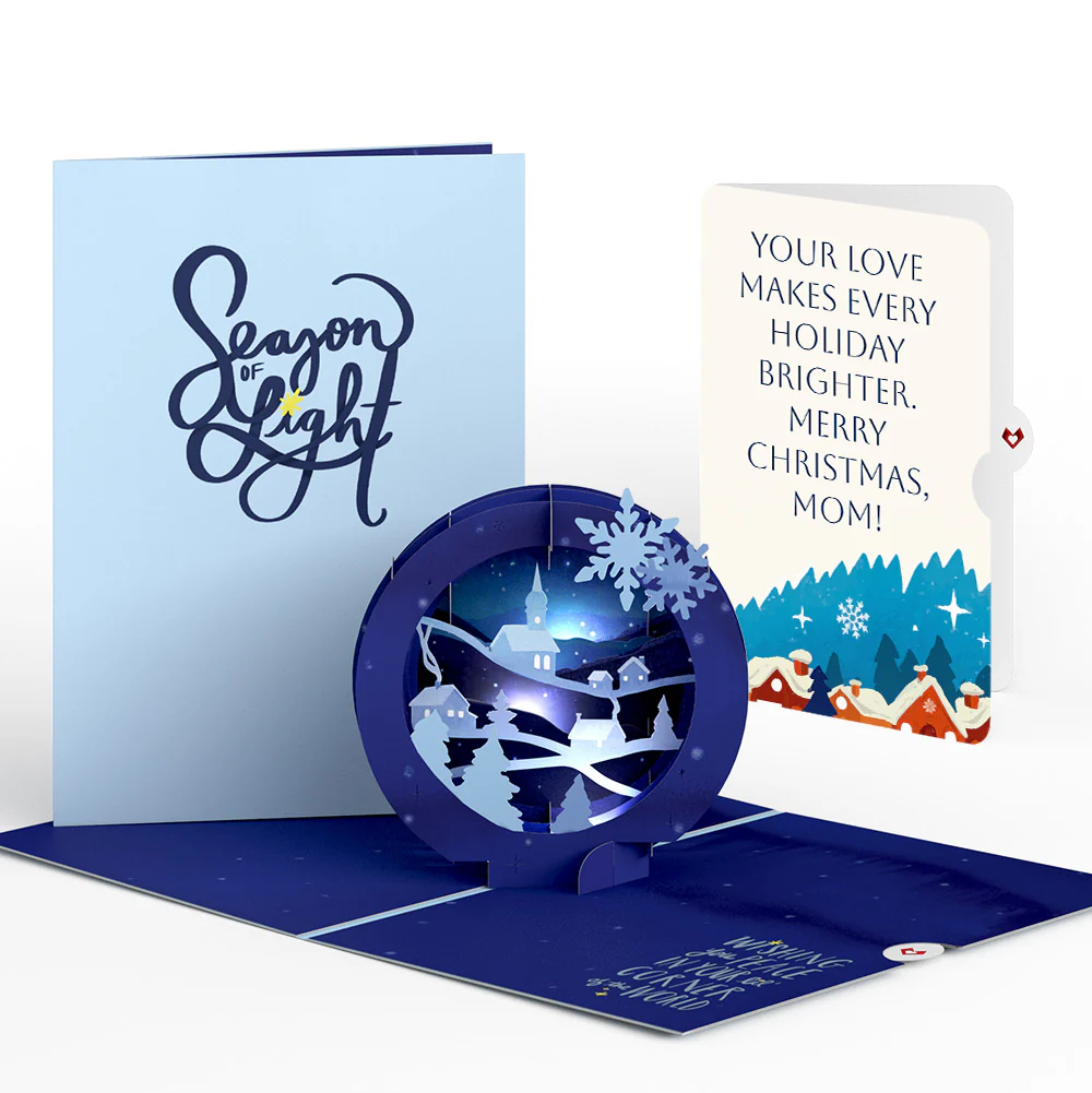 Season of Light Winter Village Light-Up Pop-Up Card and Christmas Sentiment Set for Mom