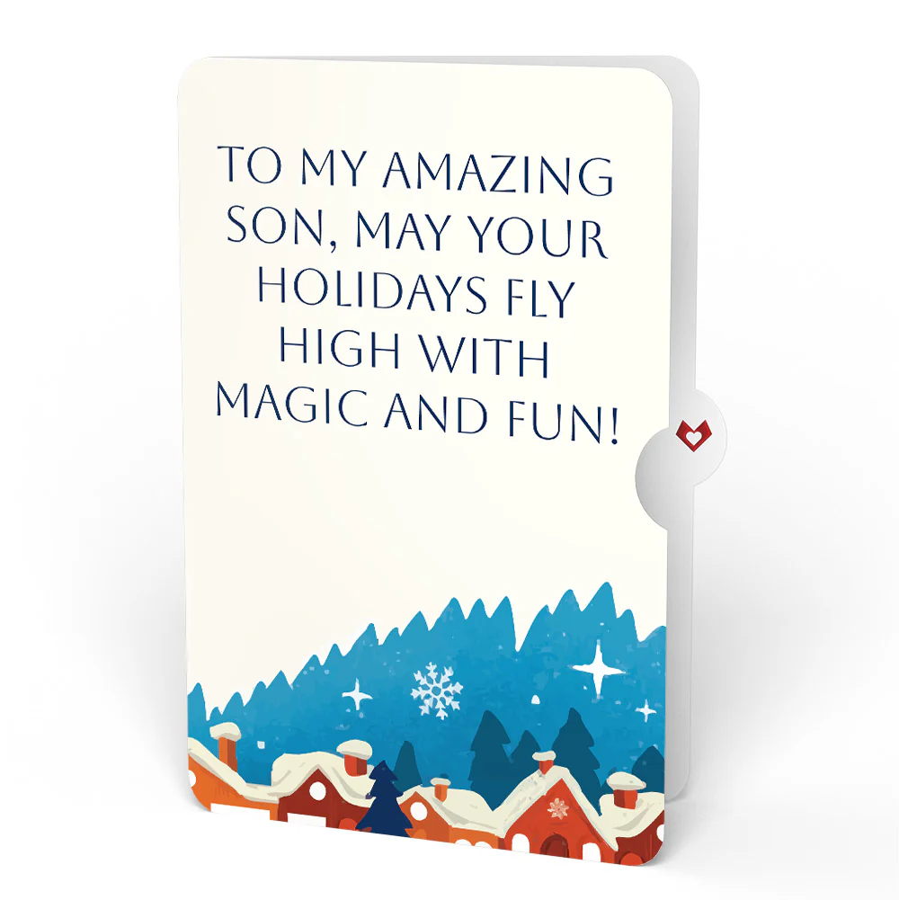 Season of Light Winter Village Light-Up Pop-Up Card and Christmas Sentiment Set for Son - Image 4