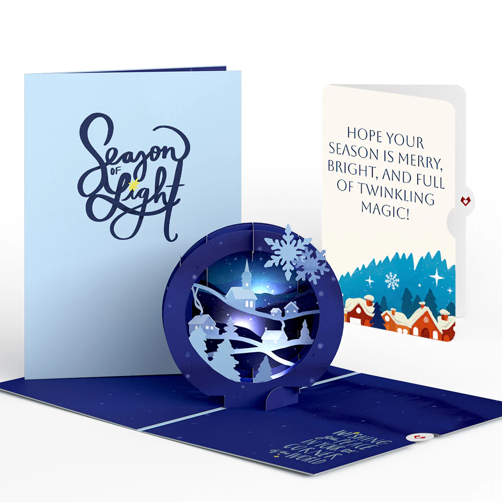 Season of Light Winter Village Light-Up Pop-Up Card and Twinkling Magic Christmas Sentiment Set