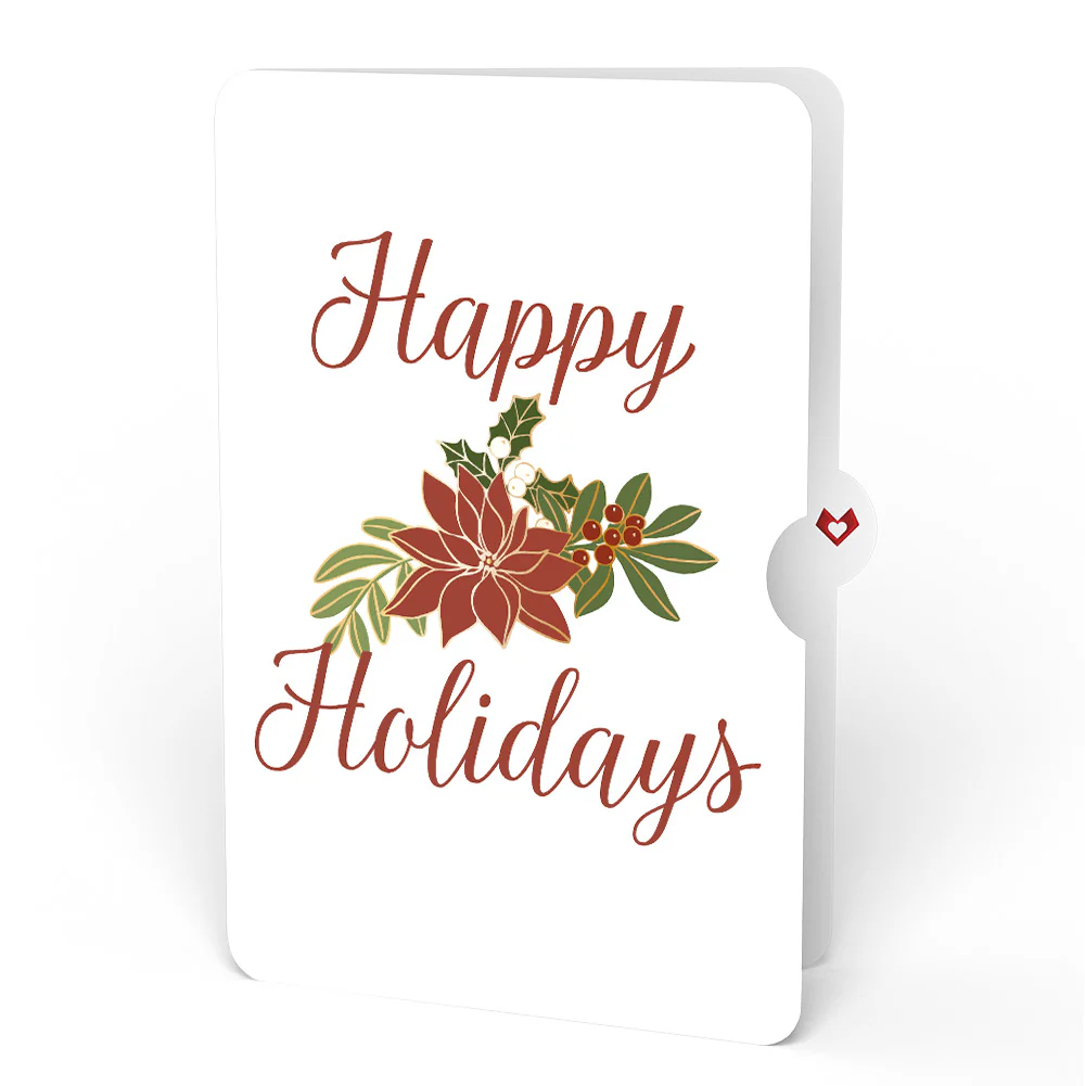 Season's Greetings Poinsettia Wreath Holiday Pop-Up Card and Sentiment Set - Image 4