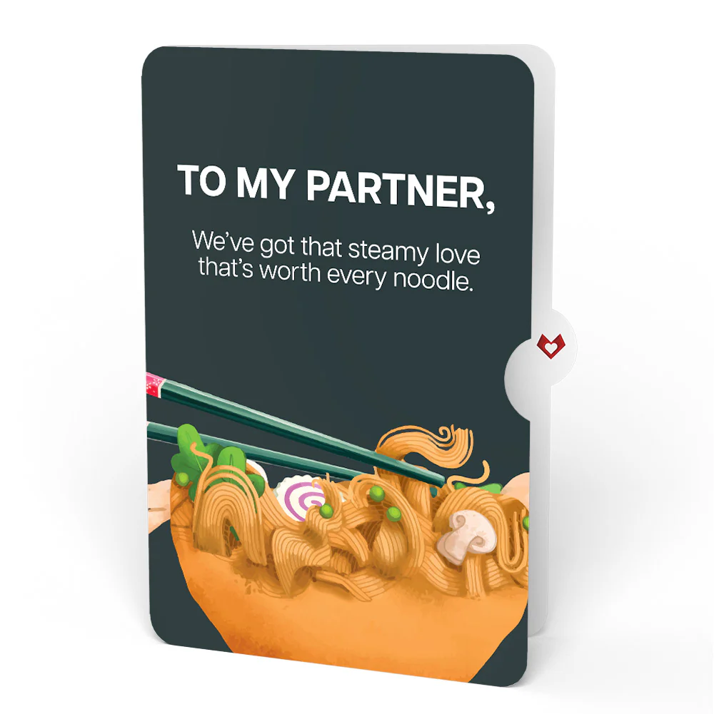 Send Noods Spicy Love Pop-Up Card and Sentiment Set for Partner - Image 4