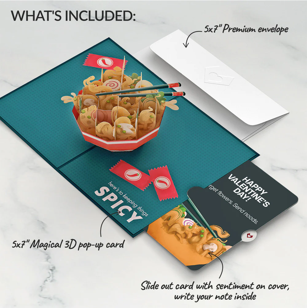 Send Noods Spicy Valentine's Day Pop-Up Card and Sentiment Set - Image 2