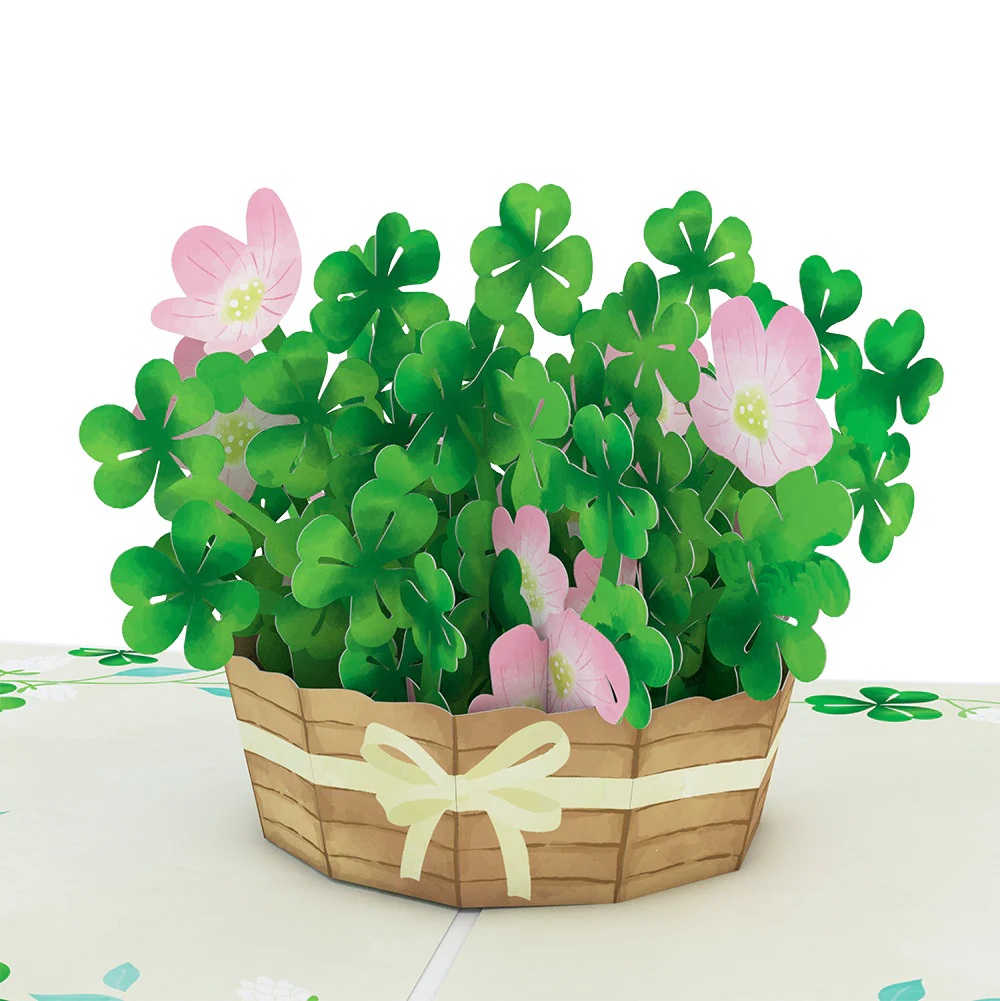 Shamrock Basket St. Patrick's Day Birthday Pop-Up Card and Sentiment Set - Image 3