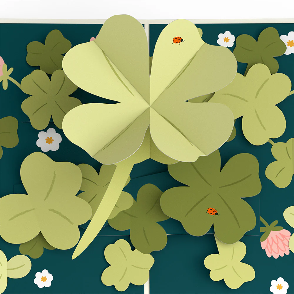 Shamrock Fields St. Patrick’s Day Pop-Up Card and Good Luck Bloom Shamrocked Sentiment Set - Image 3