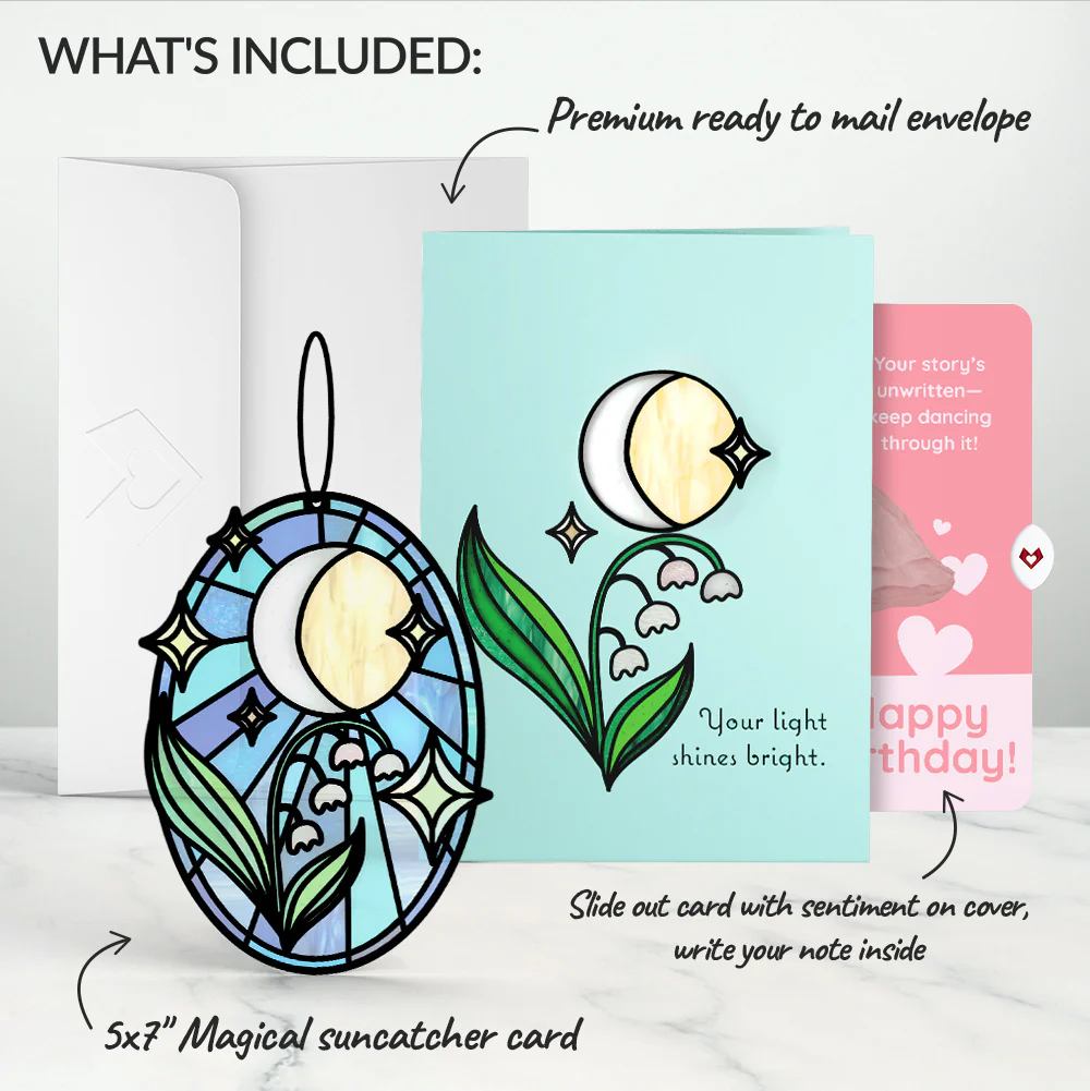 Shine Bright Twilight Bloom Birthday Suncatcher Card and Dancing Through Life Sentiment Set - Image 2