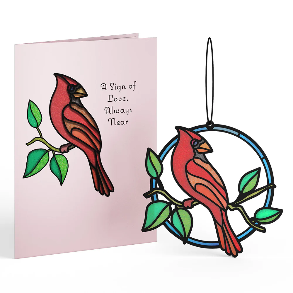 Sign of Love Cardinal Suncatcher Card - Image 2