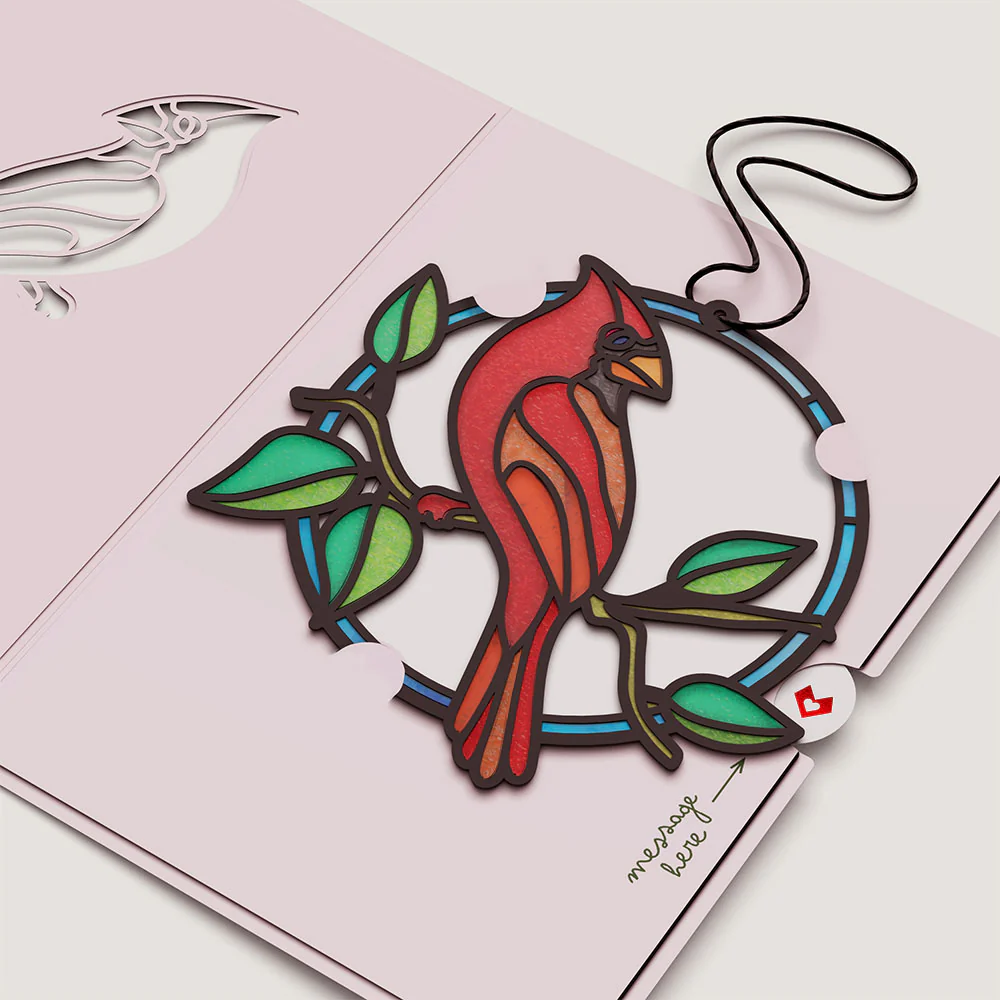 Sign of Love Cardinal Suncatcher Card - Image 4
