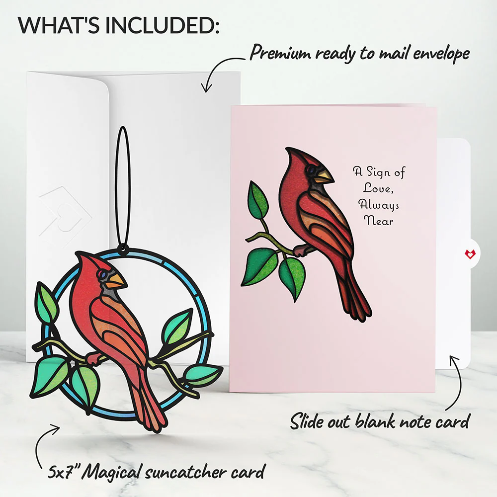 Sign of Love Cardinal Suncatcher Card - Image 6